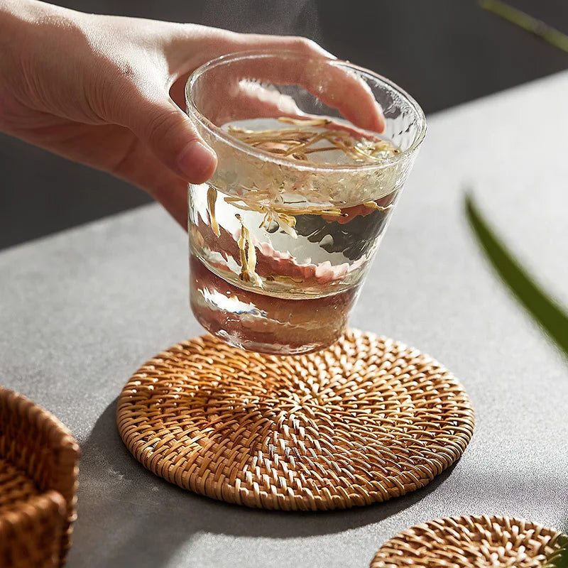 TeaEssential - Tappetini per tazze in vimini Rotan