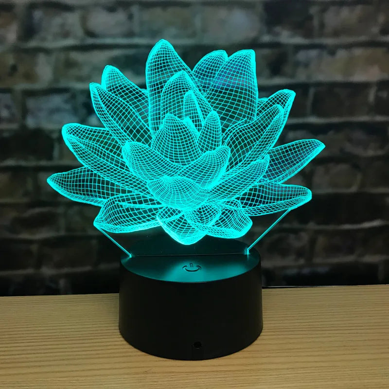 3DAcrylic - Lampada da notte Lotus