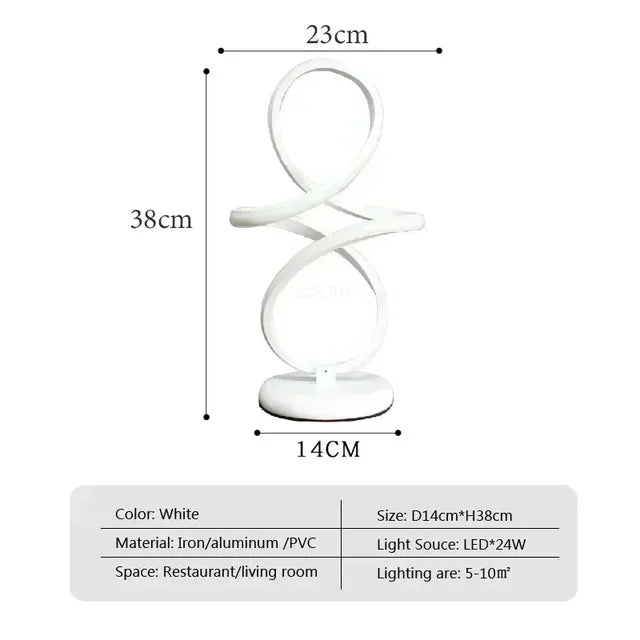 ElegantGlow - Lampada da tavolo Luxe Lines