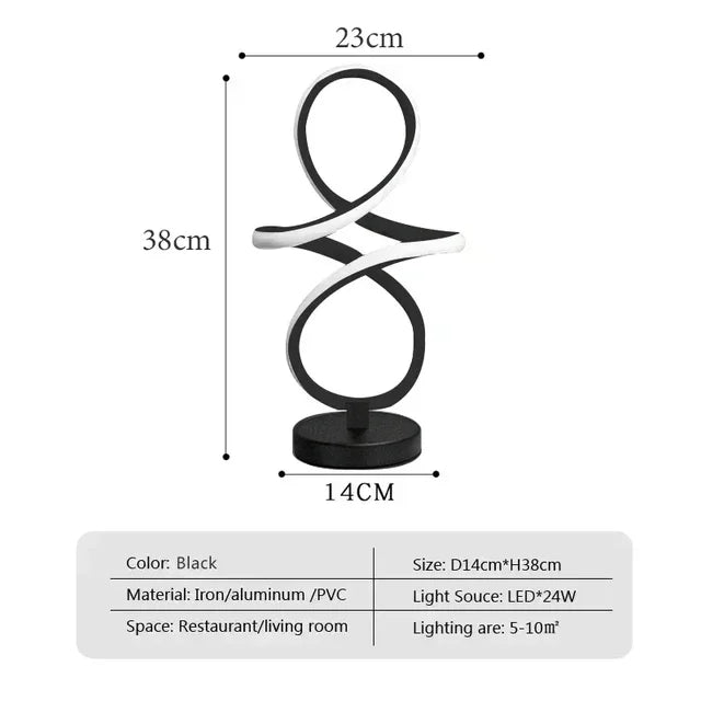 ElegantGlow - Lampada da tavolo Luxe Lines