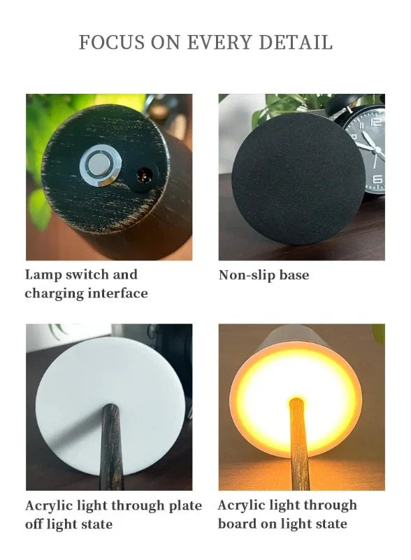 RadiantLumina - Lampada da tavolo ricaricabile