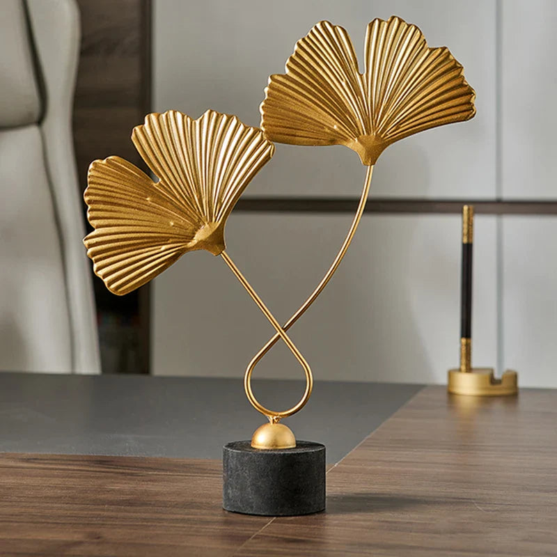 ElegantGinkgo - Scultura in metallo a forma di foglia
