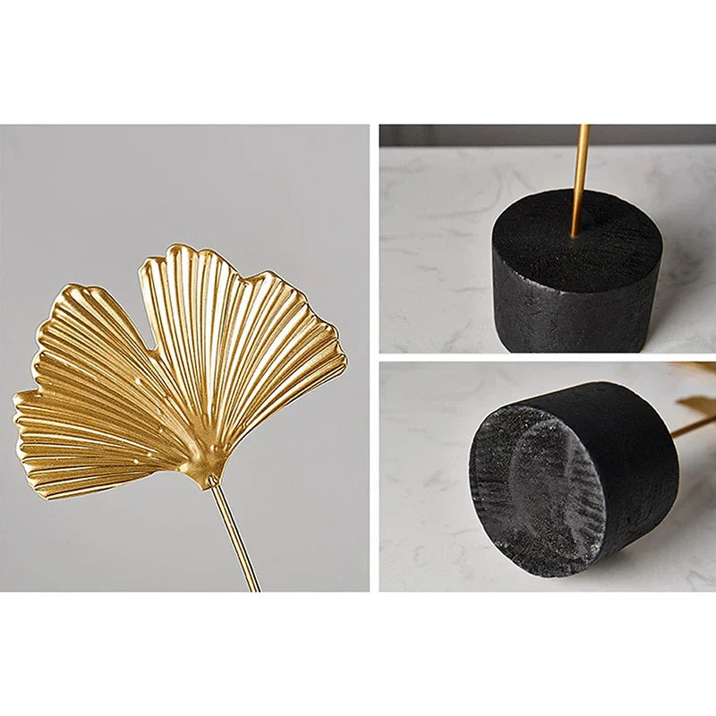 ElegantGinkgo - Scultura in metallo a forma di foglia