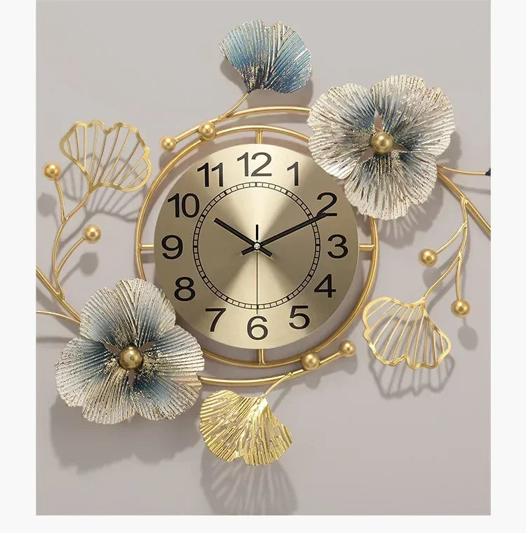BlossomElegance - Orologio da parete floreale di lusso