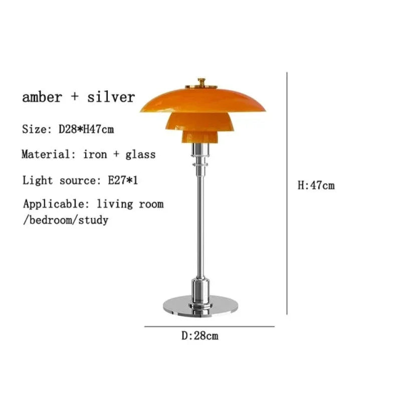 VintageRadiance - Lampada da tavolo in vetro a LED per la lettura