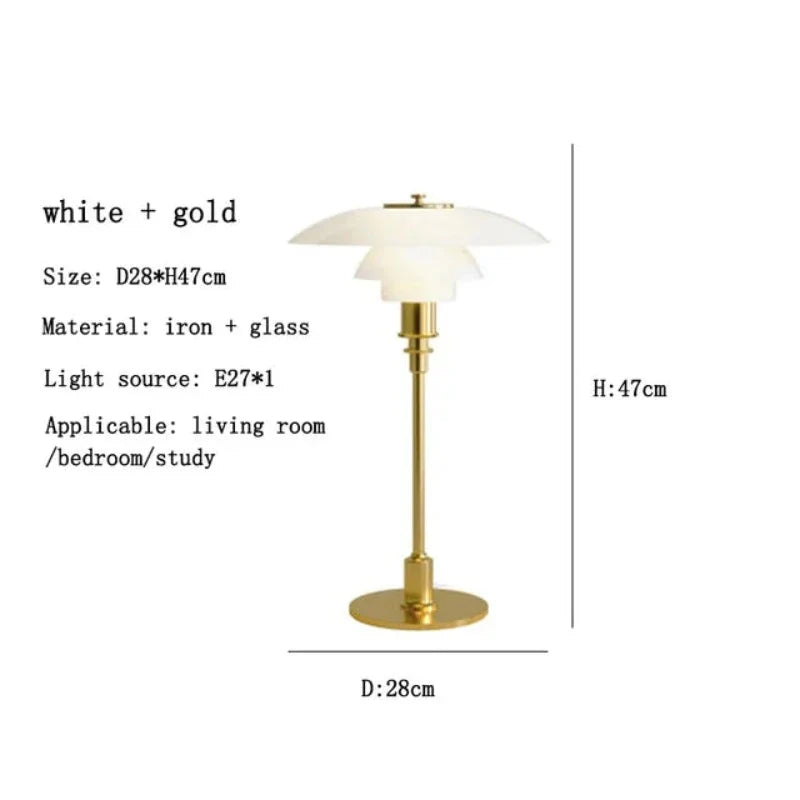 VintageRadiance - Lampada da tavolo in vetro a LED per la lettura