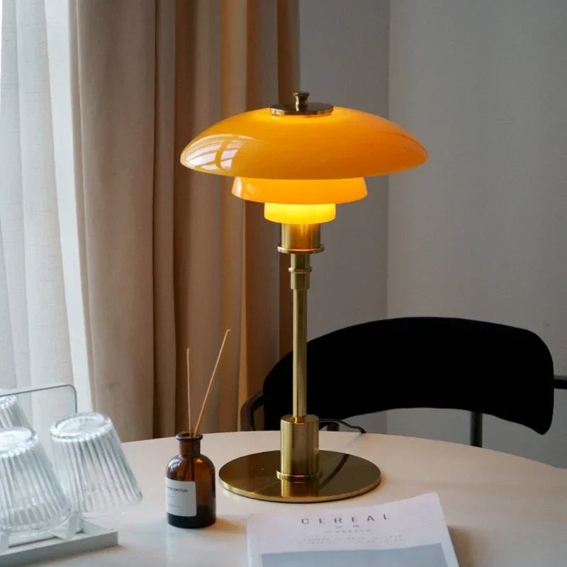 VintageRadiance - Lampada da tavolo in vetro a LED per la lettura
