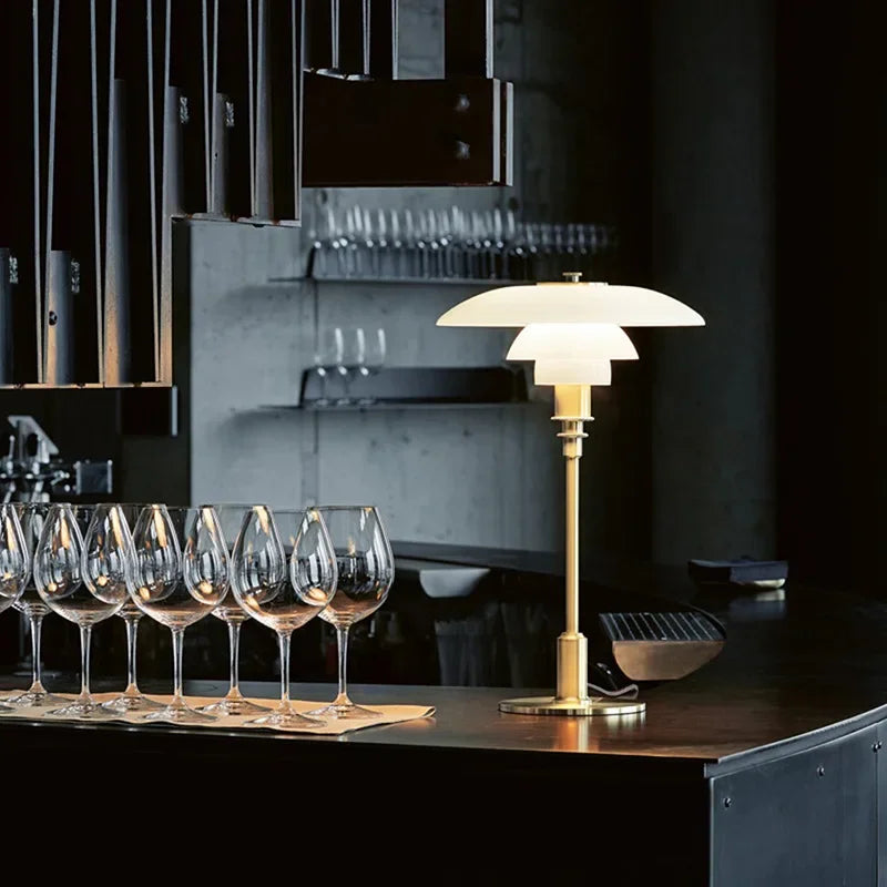 VintageRadiance - Lampada da tavolo in vetro a LED per la lettura