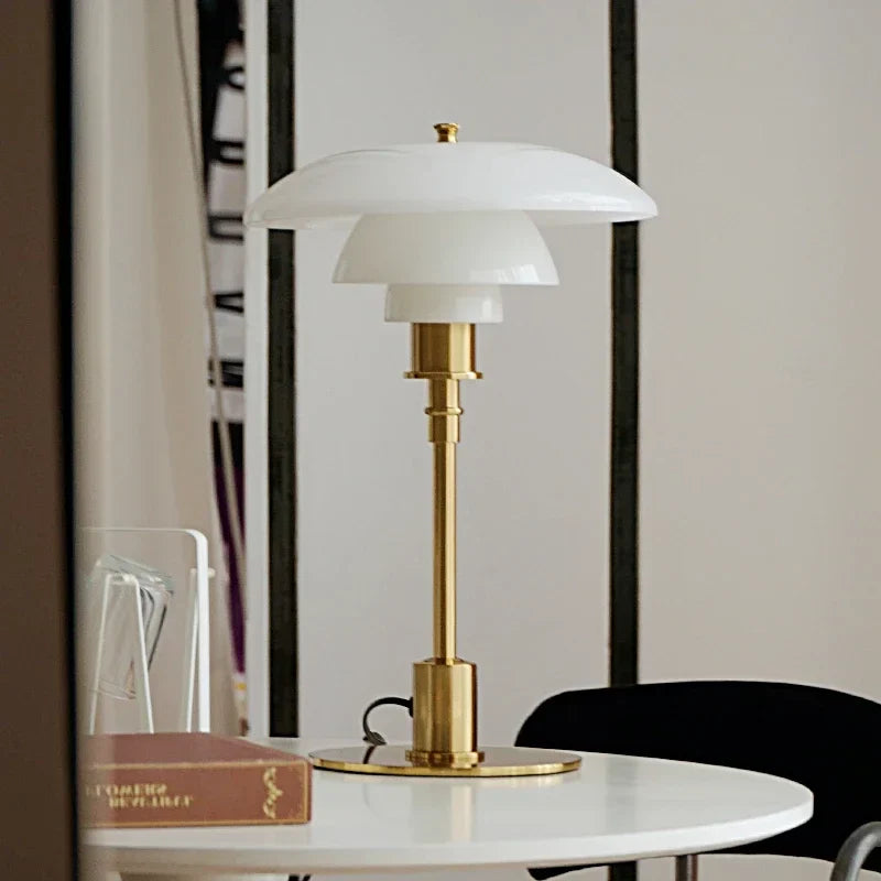VintageRadiance - Lampada da tavolo in vetro a LED per la lettura