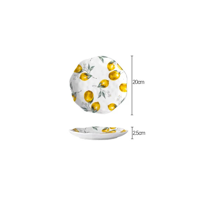 ZestVista - Piatto europeo in ceramica limone