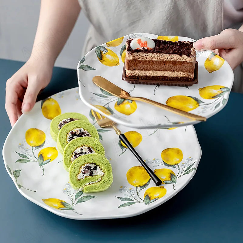 ZestVista - Piatto europeo in ceramica limone