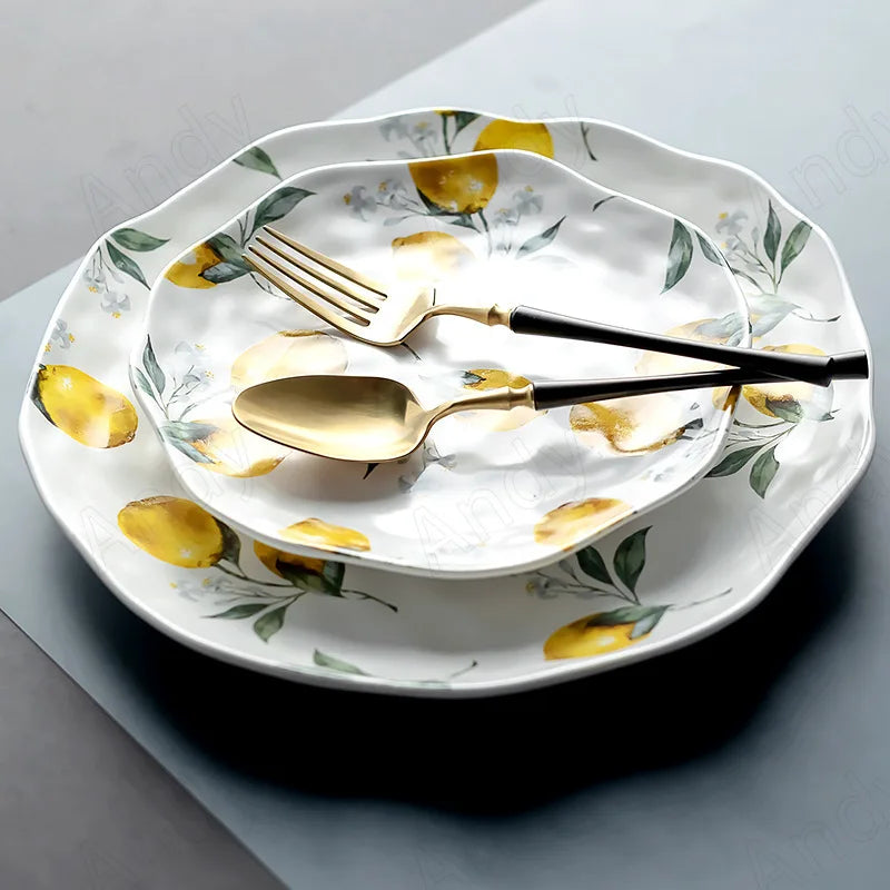 ZestVista - Piatto europeo in ceramica limone