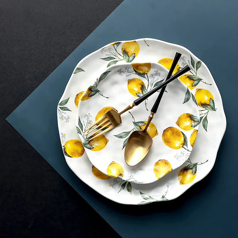 ZestVista - Piatto europeo in ceramica limone
