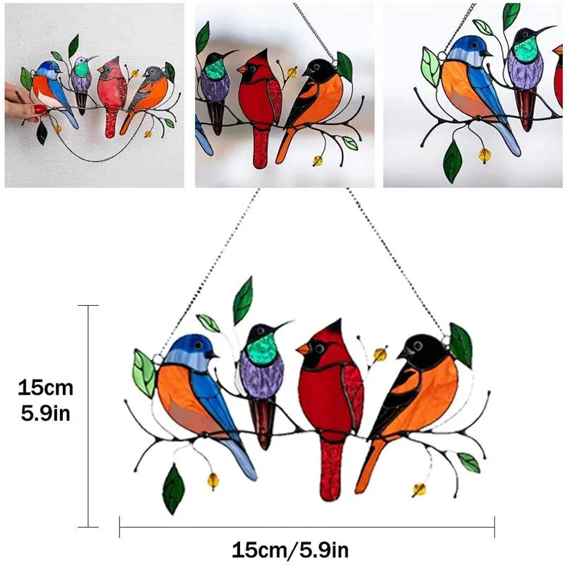 MiniAcrylic - Uccello in vetro appeso