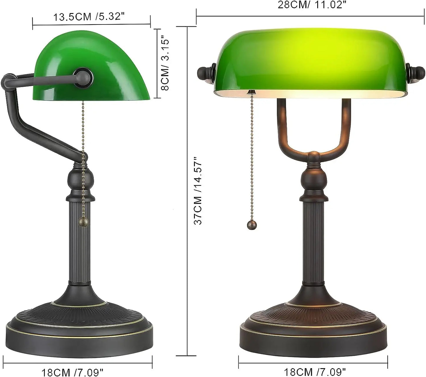 TimelessBank - Lampada classica da banchiere verde