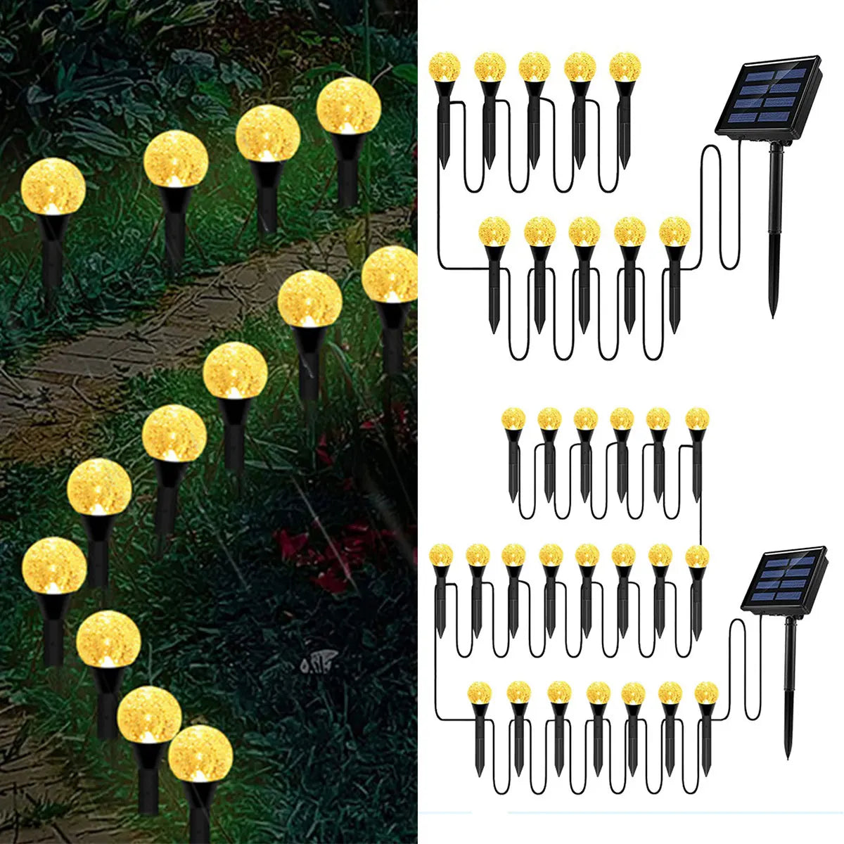 GardenGlow - Incantevoli sfere solari a bolle d'aria