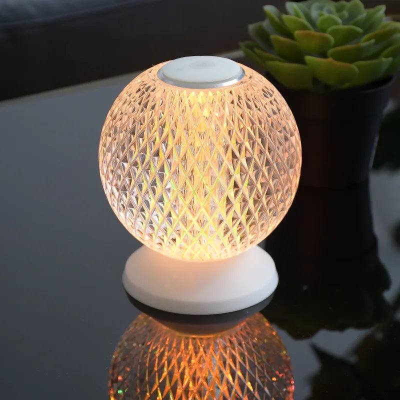 FlexiLuxe - Moderna lampada da tavolo in cristallo a batteria