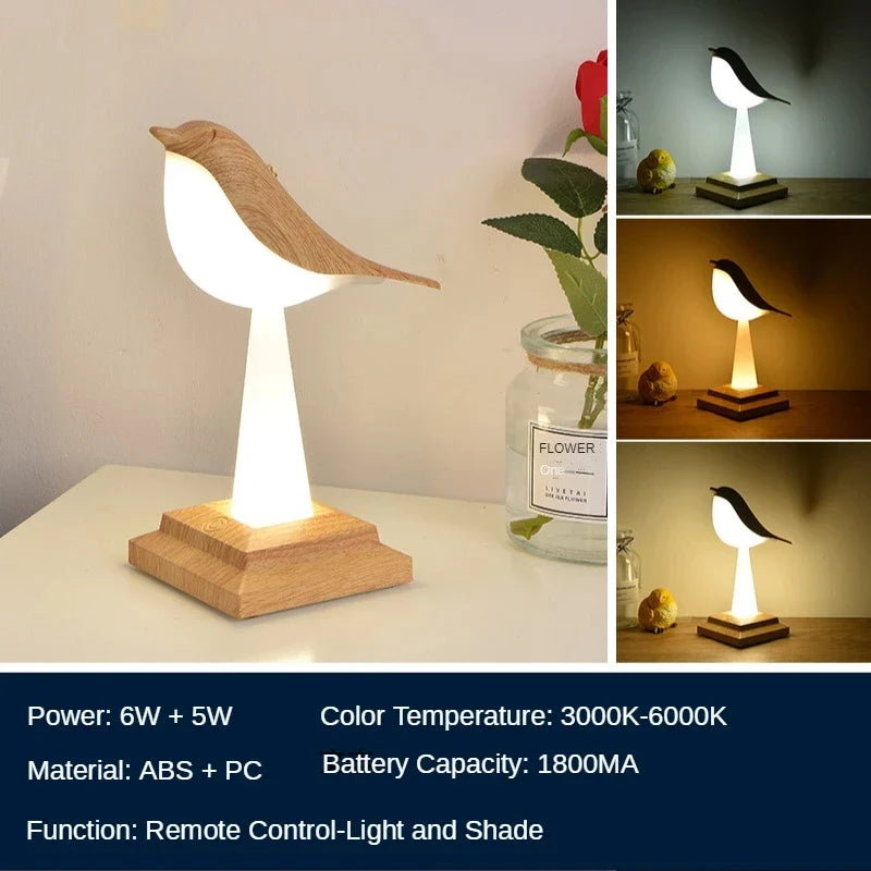 FeatherGlow - Lampada da tavolo Bird