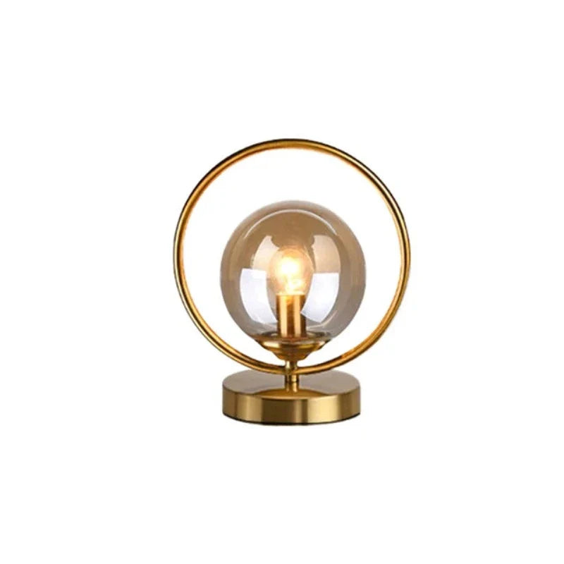 LuminaTreasure - Lampada da tavolo con globo in vetro