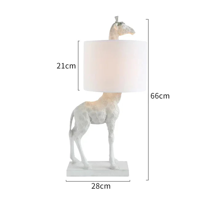 SavannaGlow - Lampade da tavolo giraffa in resina