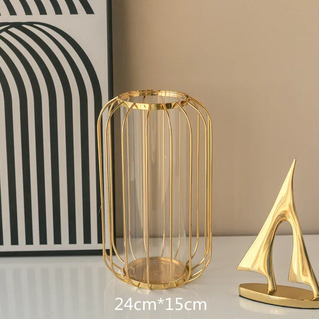 GoldenHues - Vaso in vetro oro nordico