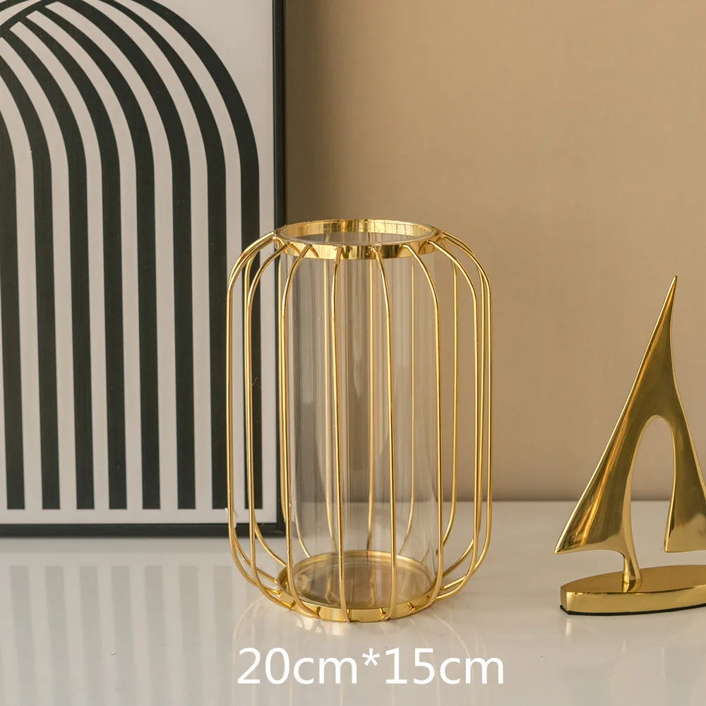 GoldenHues - Vaso in vetro oro nordico
