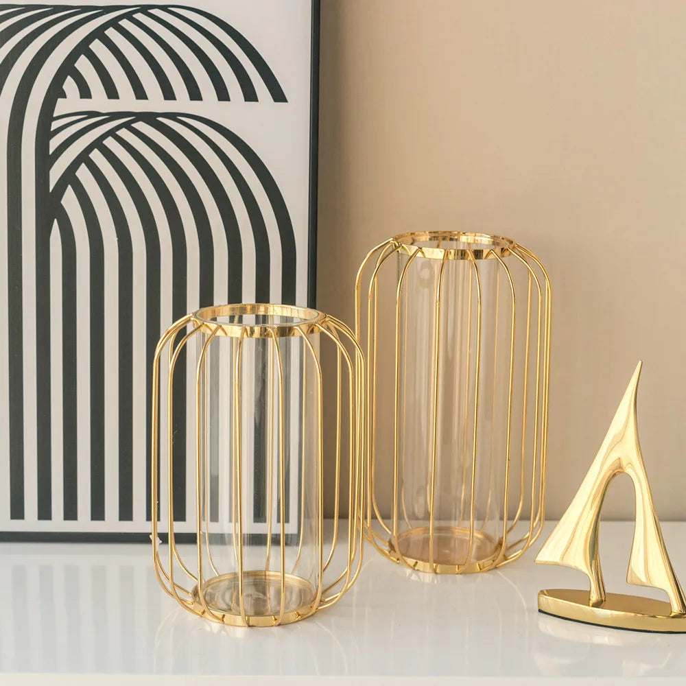 GoldenHues - Vaso in vetro oro nordico