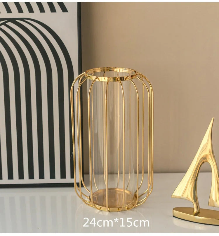 GoldenHues - Vaso in vetro oro nordico