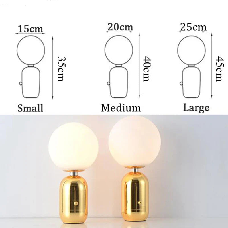 NostalgiaBeam - Lampada da tavolo a globo in vetro nordico