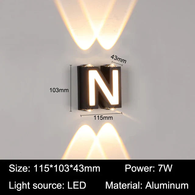 LetterGlow - Lampada da parete a lettere per esterni