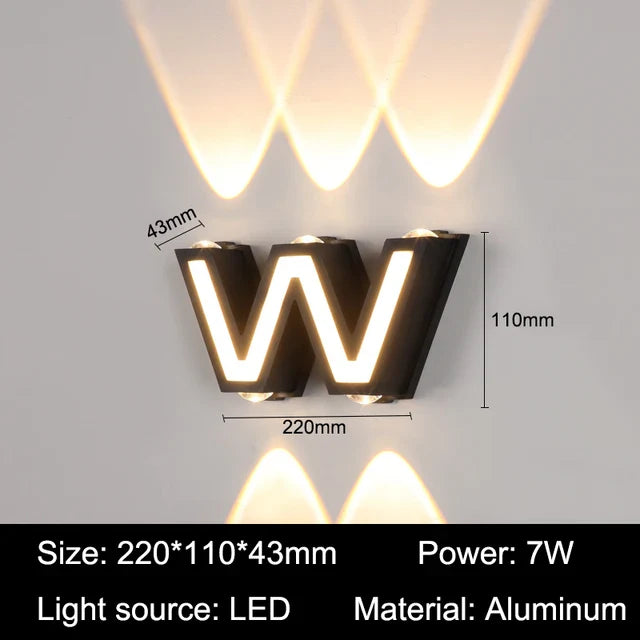 LetterGlow - Lampada da parete a lettere per esterni