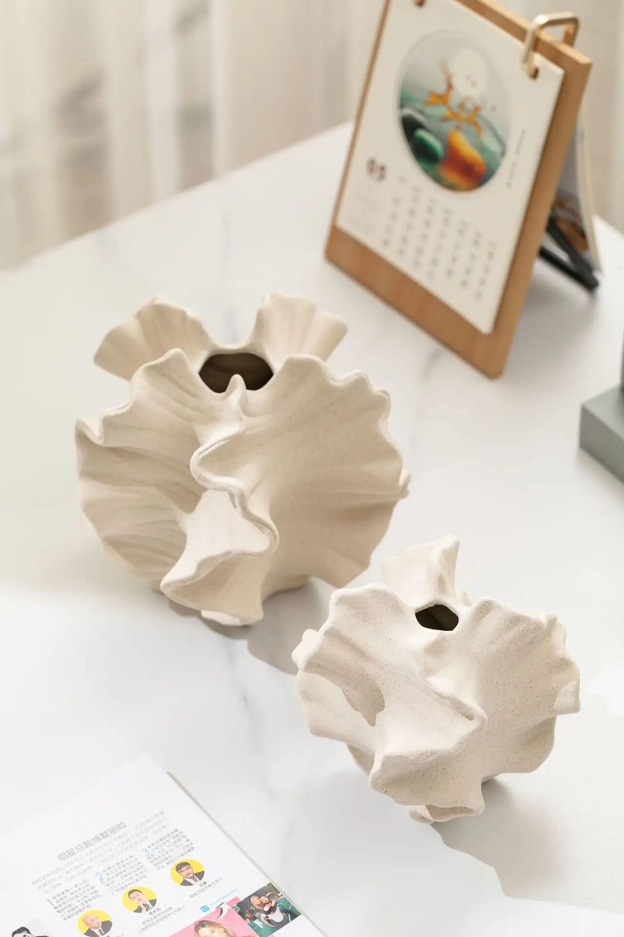 CreaseCraft - Vaso in ceramica con pieghe