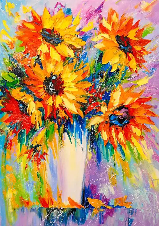 BloomCanvas | Dipinti a olio di fiori colorati
