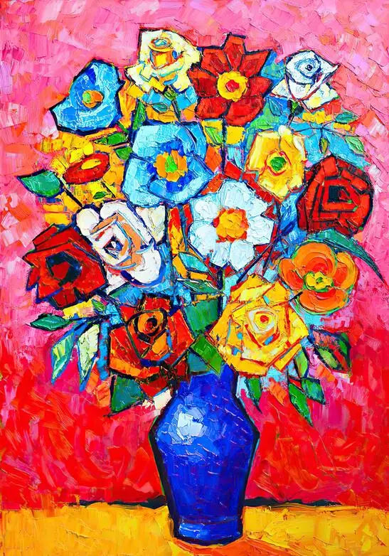 BloomCanvas | Dipinti a olio di fiori colorati