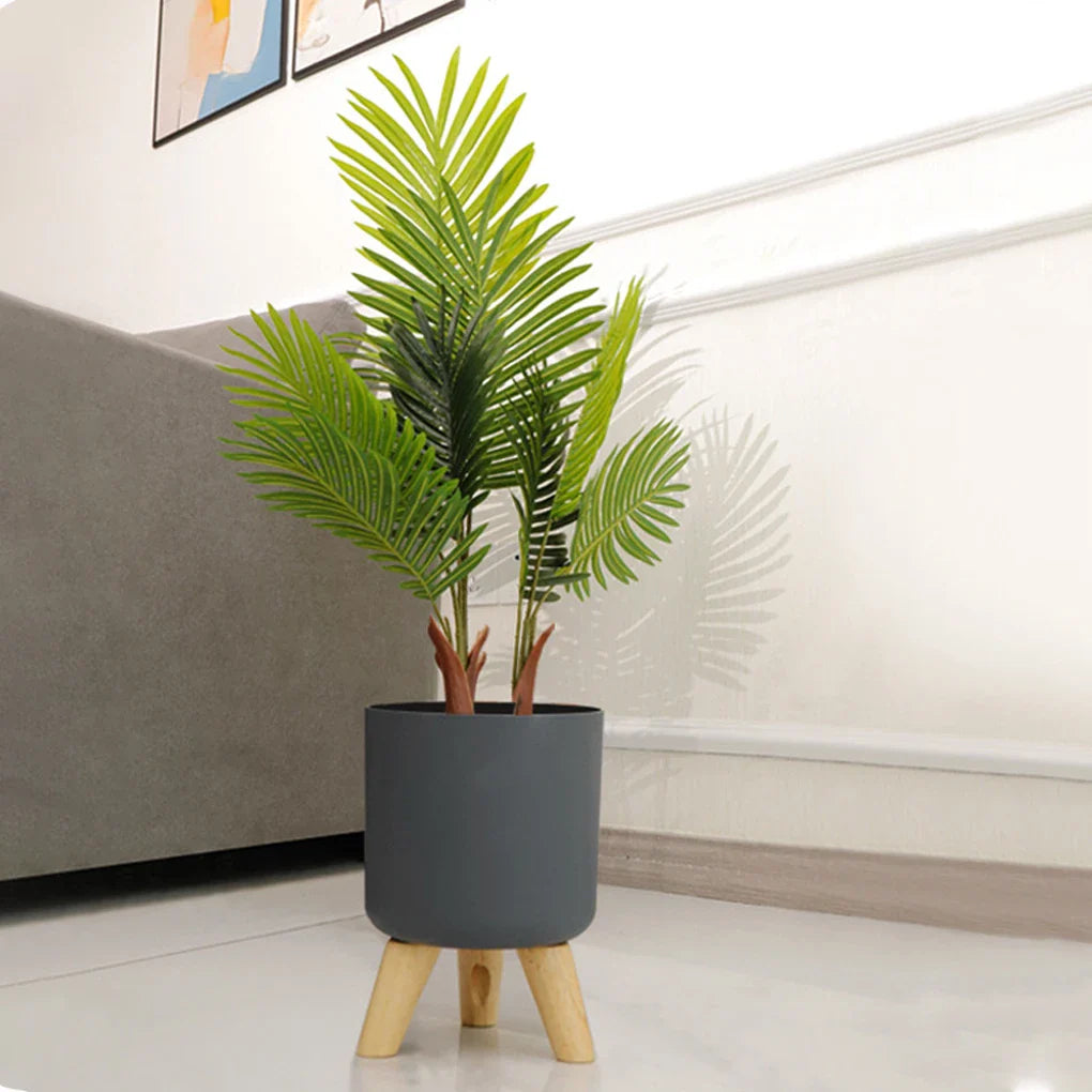 AquaBloom | Vaso per fiori autoinnaffiante con gambe in legno