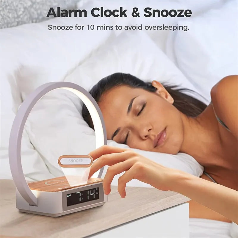 BedsideLuxe | sveglia senza fili a luce tonda