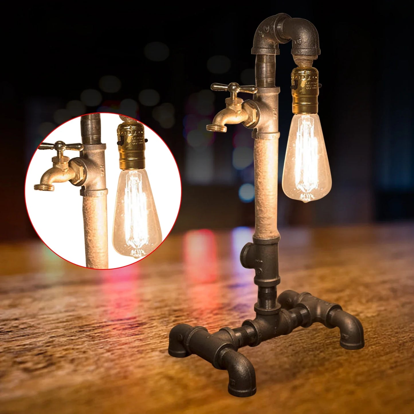 GearGlow - Lampada da tavolo steampunk