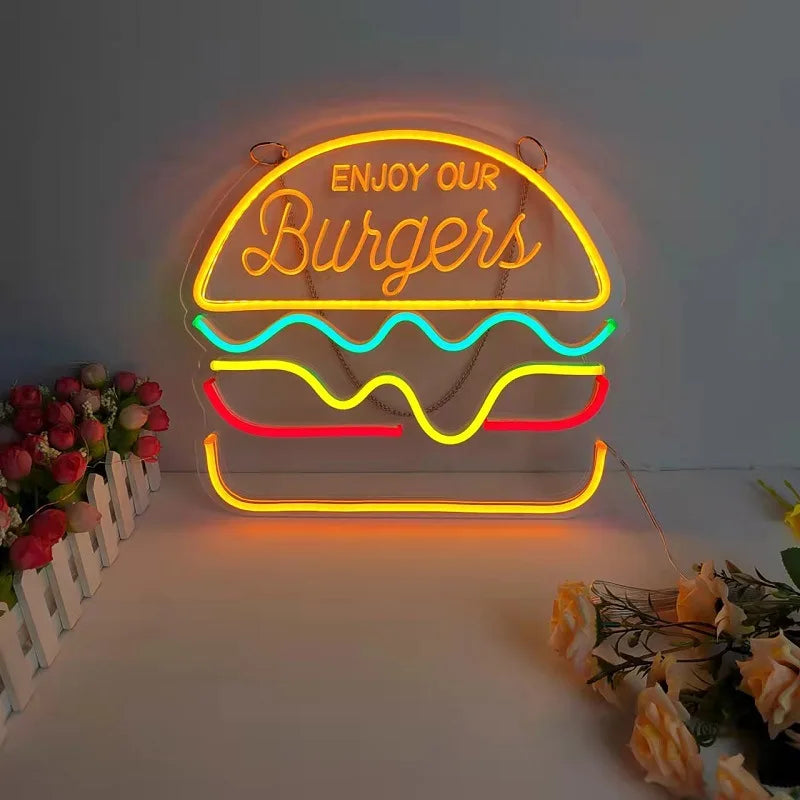 TastyTidbits - Luce notturna al neon per il fast food