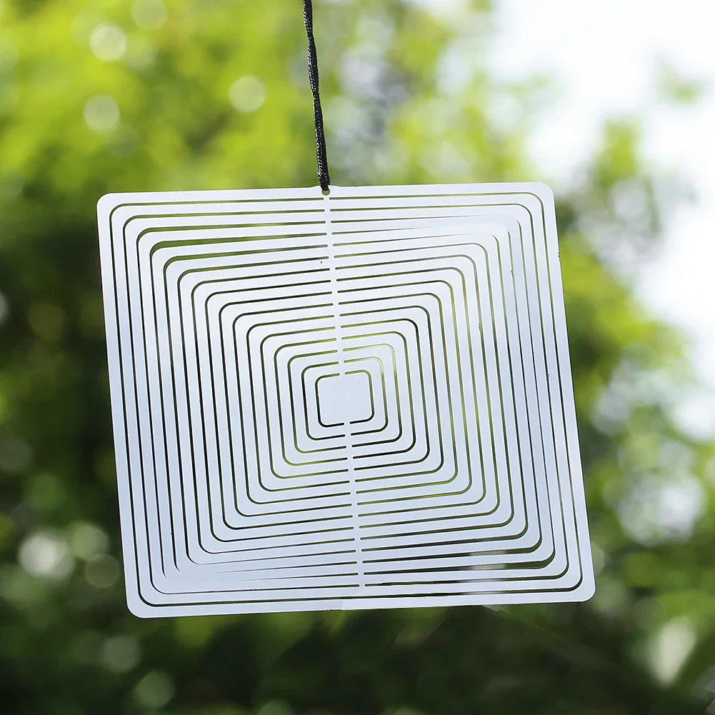 SquareSpinners - Scintillante arte del vento in acciaio inossidabile