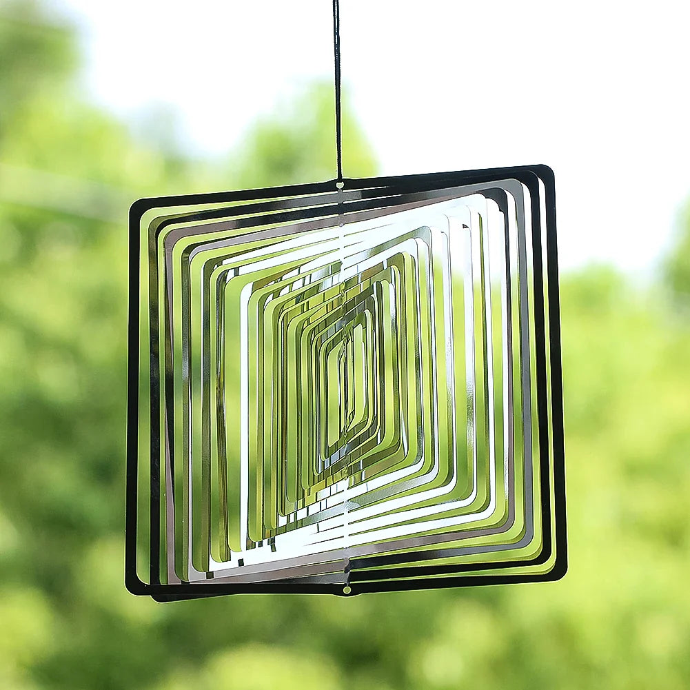SquareSpinners - Scintillante arte del vento in acciaio inossidabile