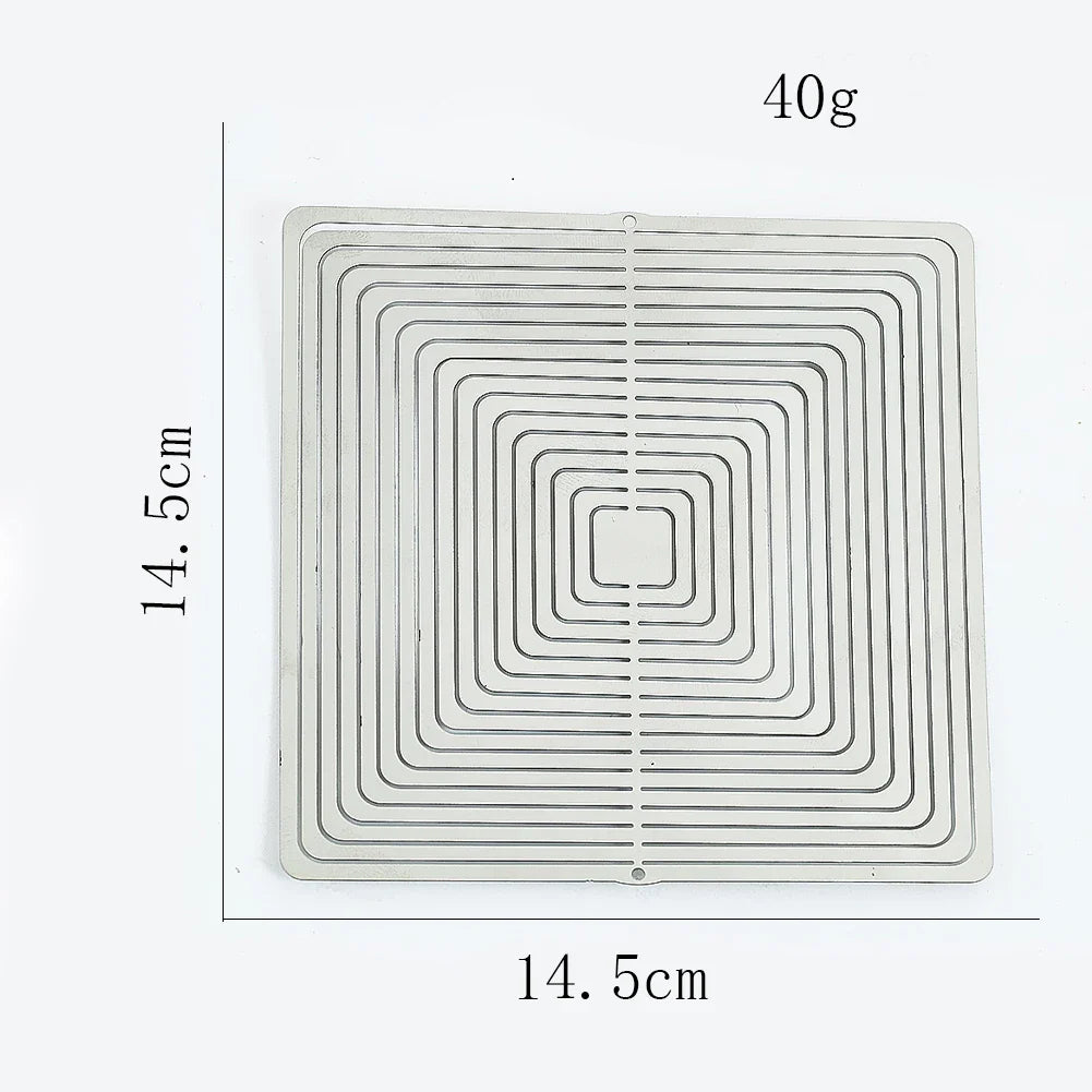 SquareSpinners - Scintillante arte del vento in acciaio inossidabile