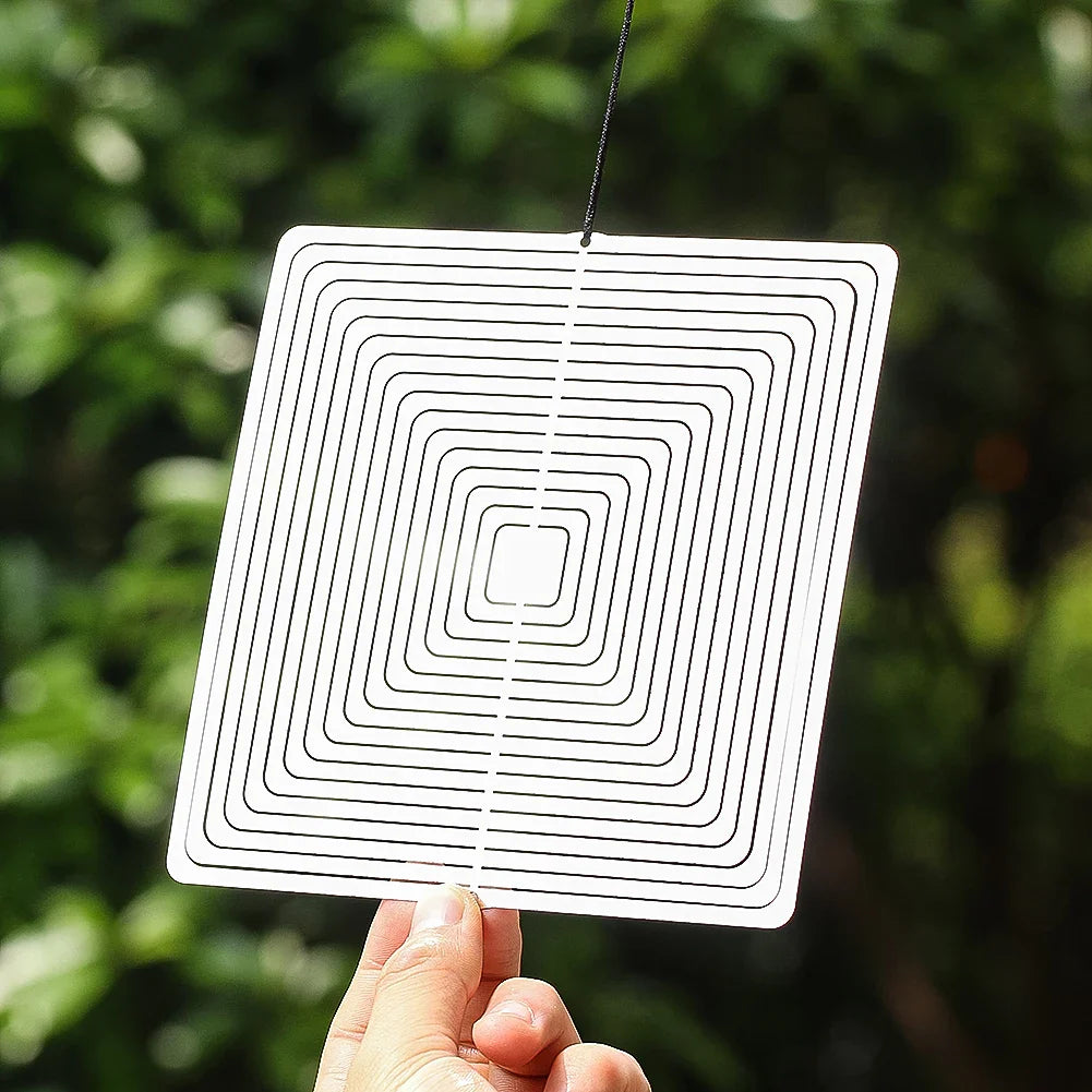 SquareSpinners - Scintillante arte del vento in acciaio inossidabile
