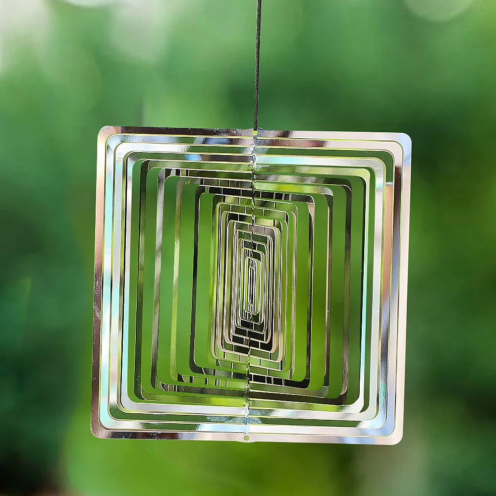 SquareSpinners - Scintillante arte del vento in acciaio inossidabile