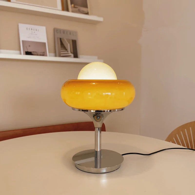 GlowClassic - Lampada da tavolo arancione vintage