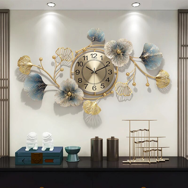 BlossomElegance - Orologio da parete floreale di lusso