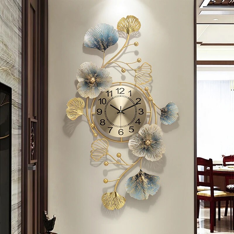 BlossomElegance - Orologio da parete floreale di lusso