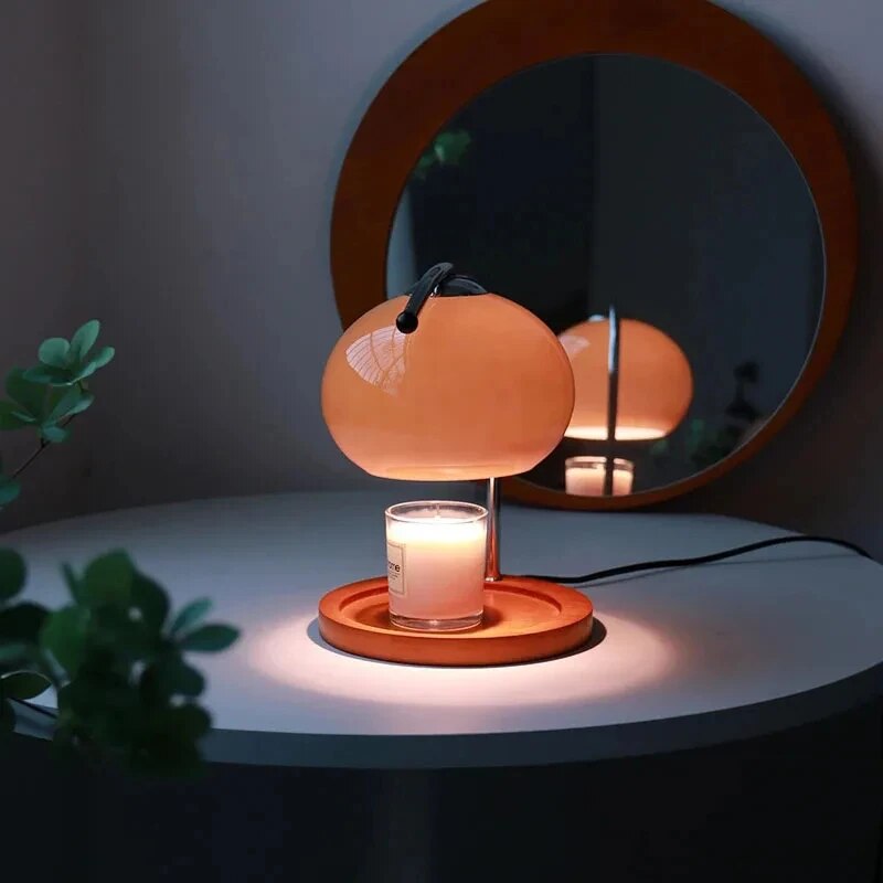 AvantGlimmer - Lampada da tavolo in vetro Macaron