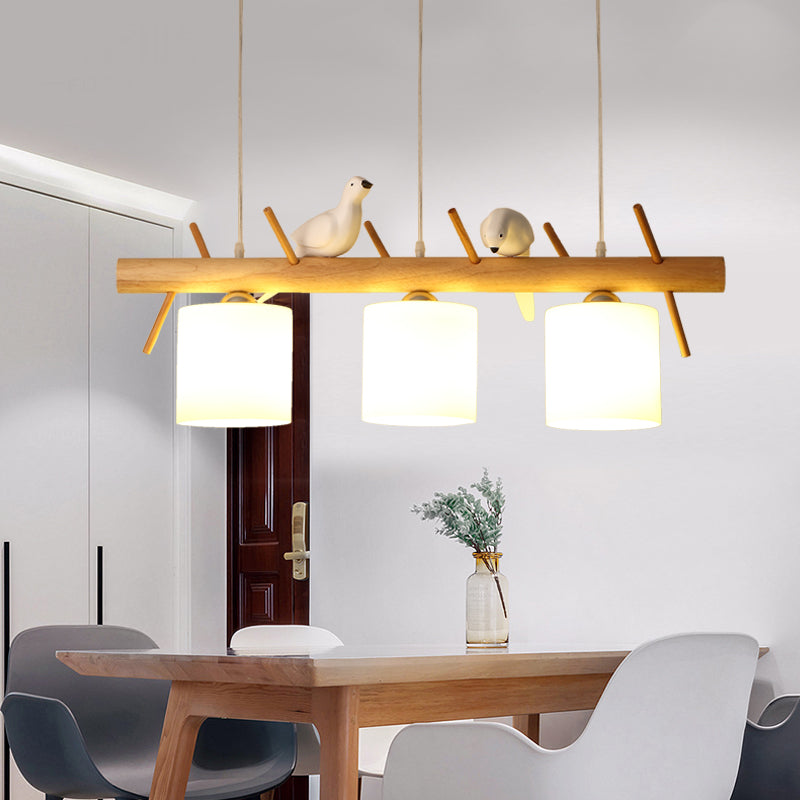 BirdNest - Lampadario in legno naturale