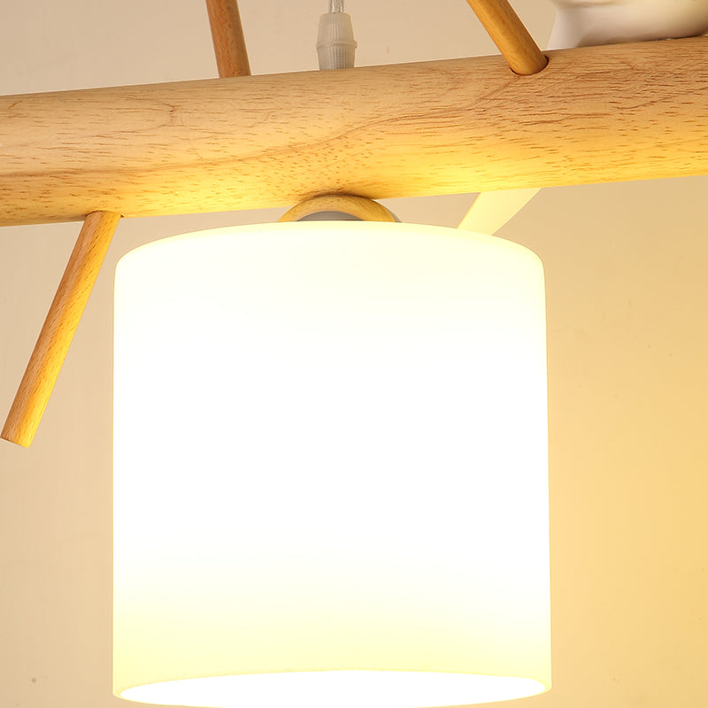 BirdNest - Lampadario in legno naturale
