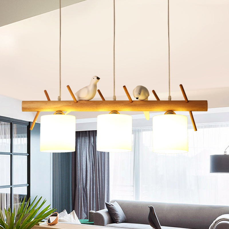 BirdNest - Lampadario in legno naturale